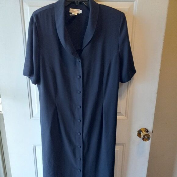 Ladt Dorby Maxi Dark Blue Button Down Dress - Picture 1 of 9